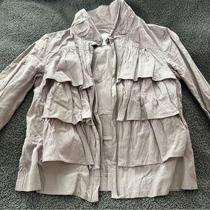 LOFT ruffle zip up jacket